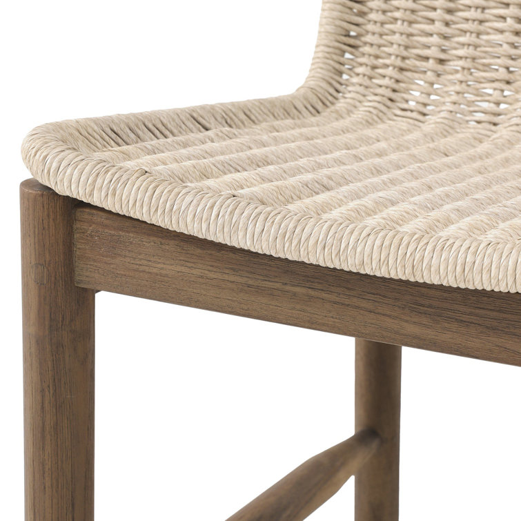 Vintage White Woven Seat and Back Indoor/Outdoor Dining Chair