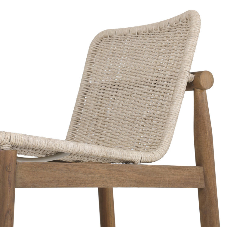 Vintage White Woven Seat and Back Indoor/Outdoor Dining Chair