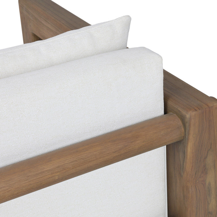 Ivory Wood Frame 94" Indoor/Outdoor Sofa