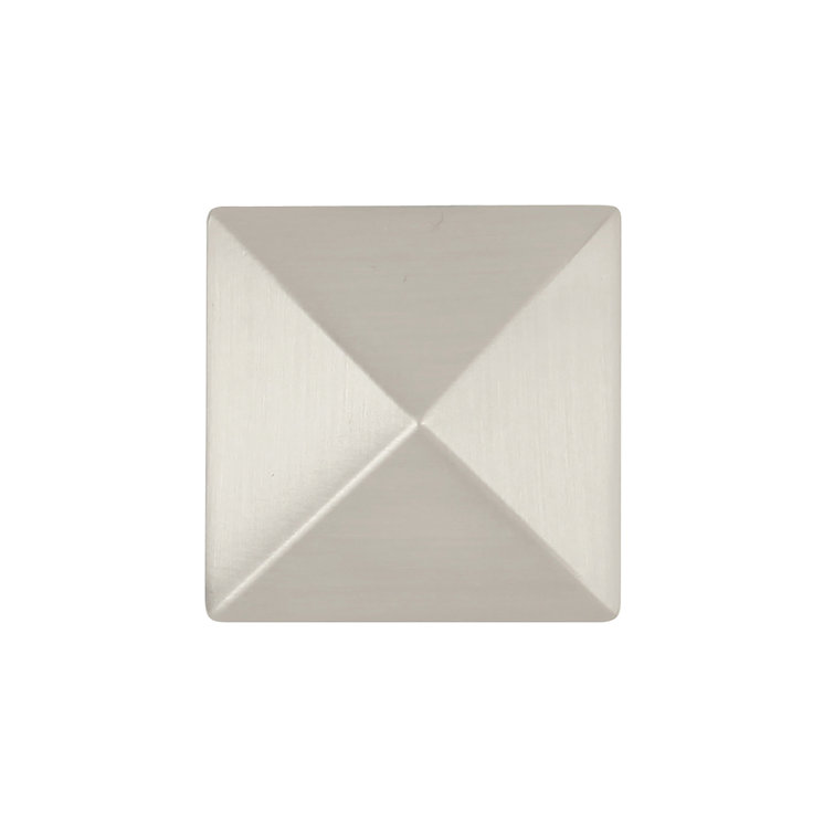 Satin Nickel Square Modern Cabinet Knob with Mounting Hardware