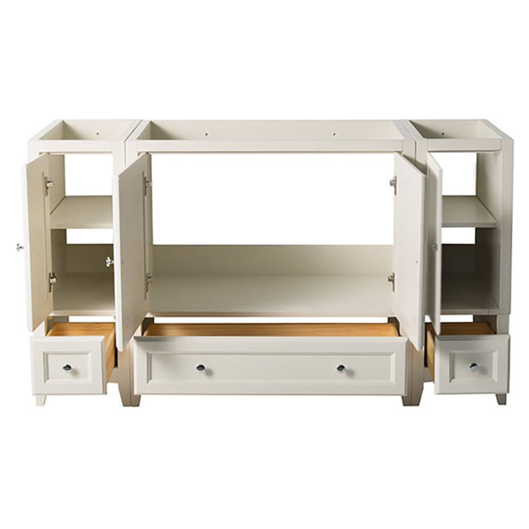 Antique White 59'' Engineered Wood Traditional Bathroom Vanity Cabinet