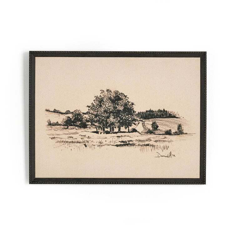 Path View Black and Beige Landscape Canvas Print
