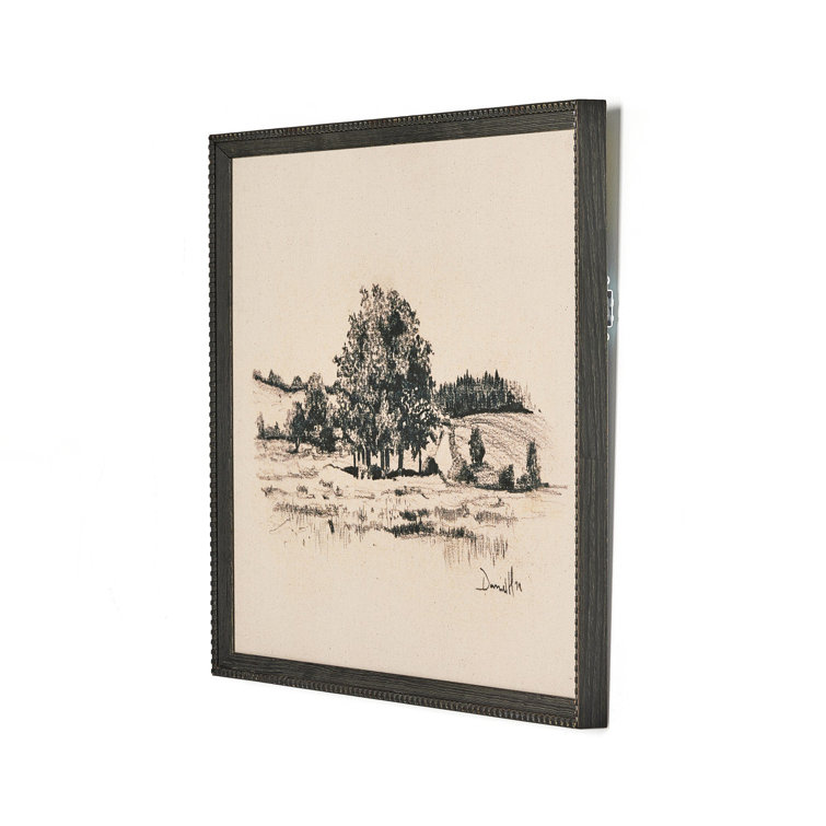 Path View Black and Beige Landscape Canvas Print