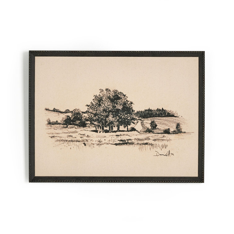 Path View Black and Beige Landscape Canvas Print