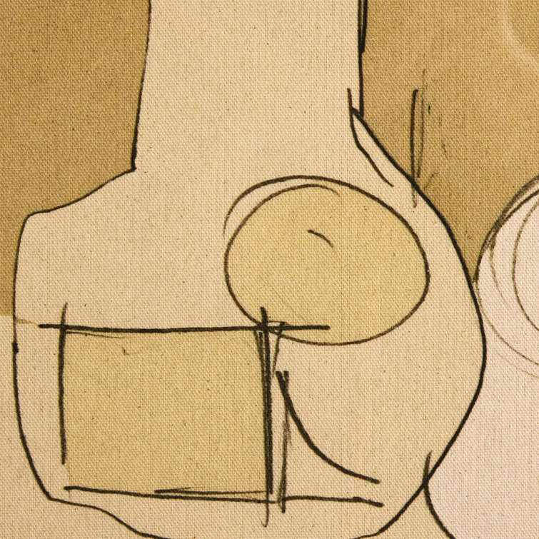 Modern Minimalist Beige and Brown Still Life Framed Art
