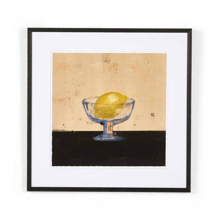 Lemon Cup Framed Print in Distressed Black Pine