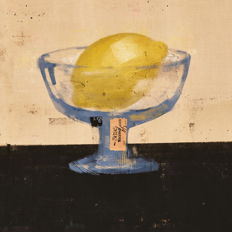 Lemon Cup Framed Print in Distressed Black Pine