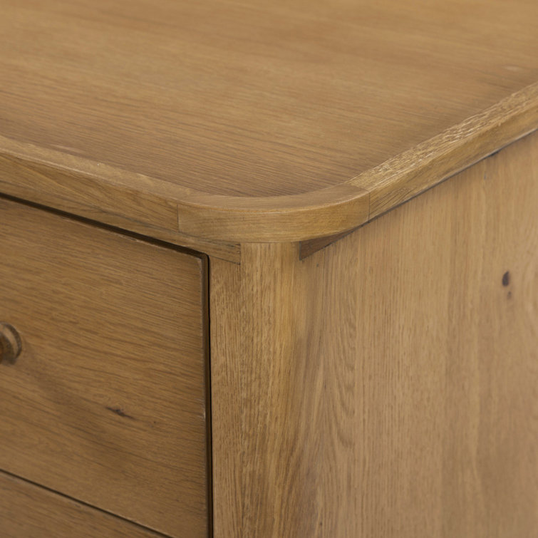 Saddle Brown Oak 2-Drawer Nightstand