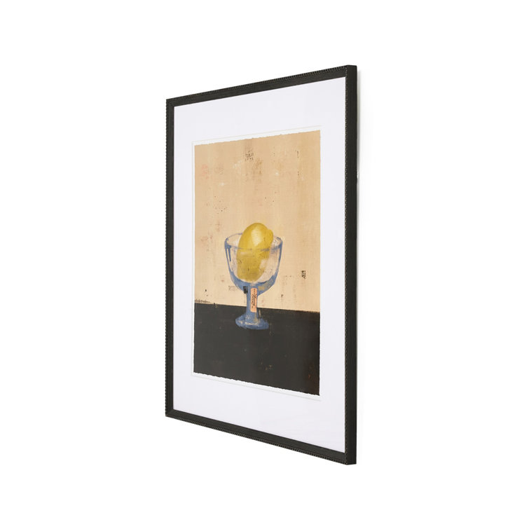 Lemon Cup Framed Print in Distressed Black Pine