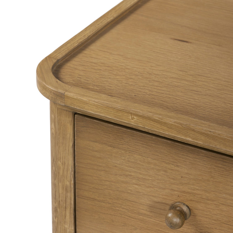 Saddle Brown Oak 2-Drawer Nightstand