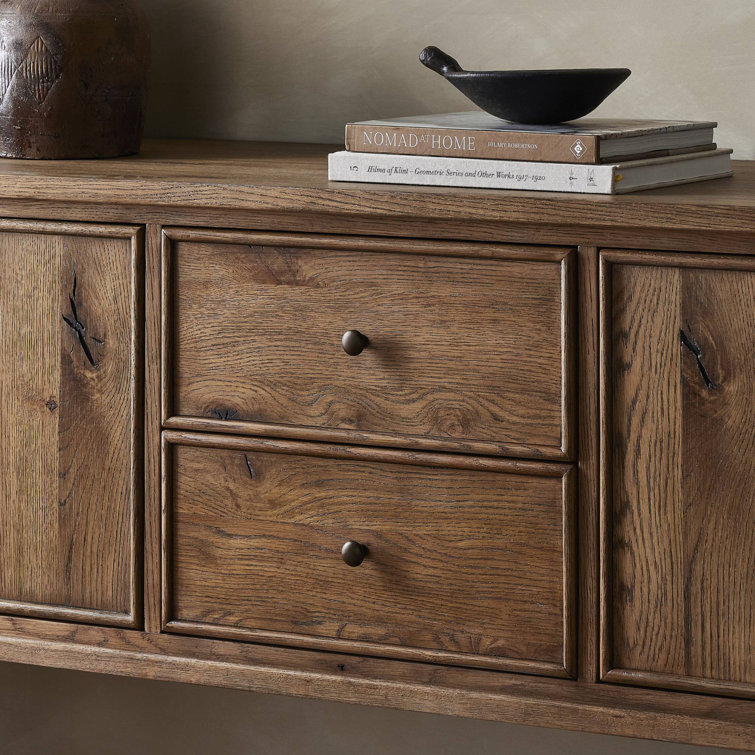 Bari 84'' Weathered Oak Veneer Sideboard with Drawers