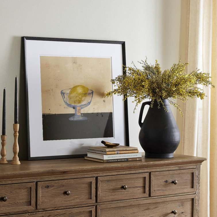 Lemon Cup Framed Print in Distressed Black Pine