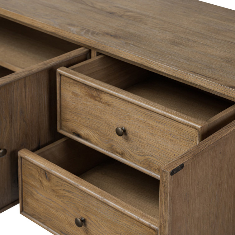 Bari 84'' Weathered Oak Veneer Sideboard with Drawers