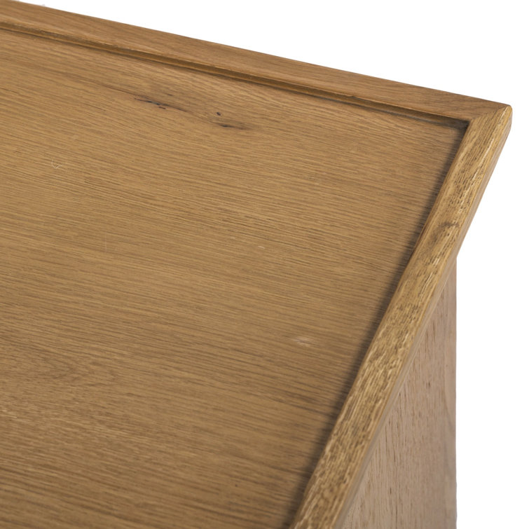 Saddle Brown Oak 2-Drawer Nightstand