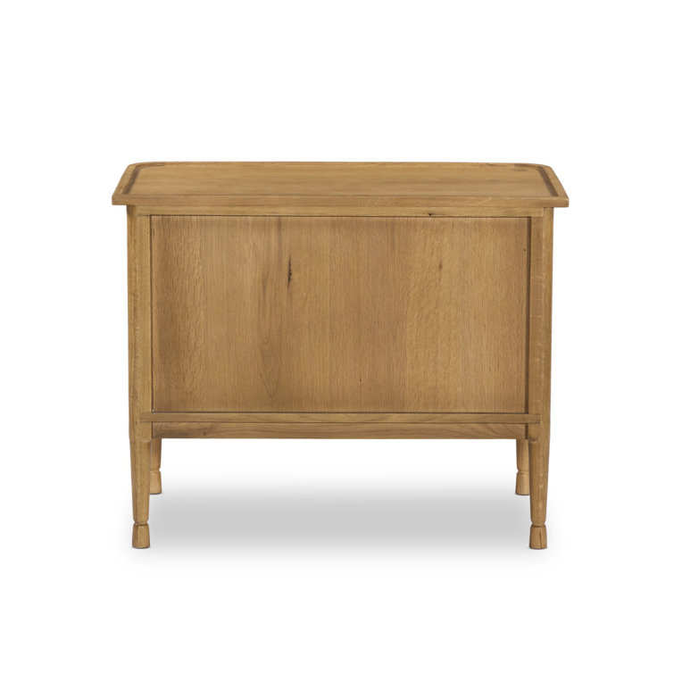 Saddle Brown Oak 2-Drawer Nightstand