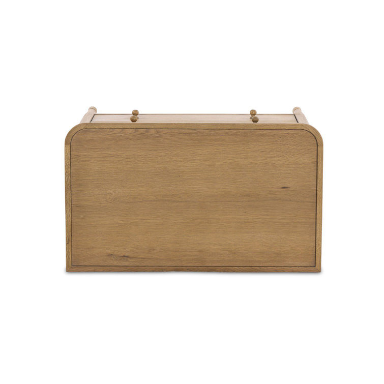 Saddle Brown Oak 2-Drawer Nightstand