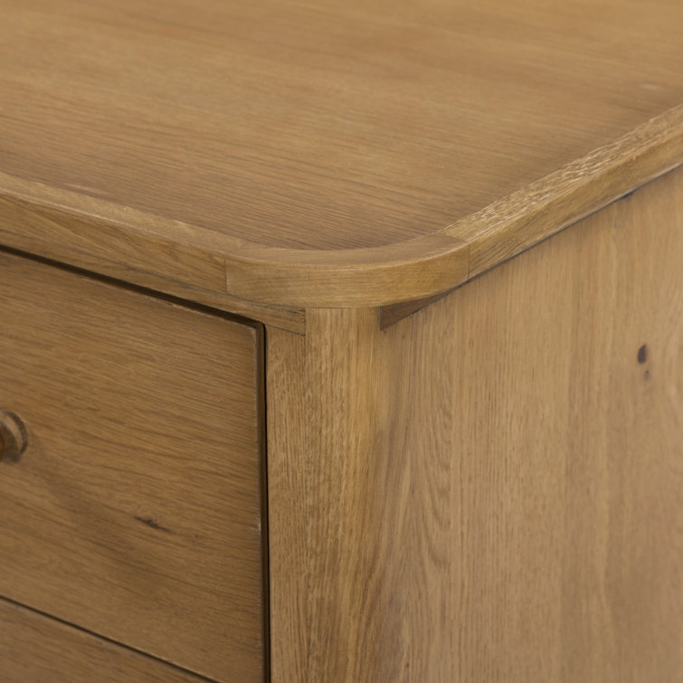 Saddle Brown Oak 2-Drawer Nightstand