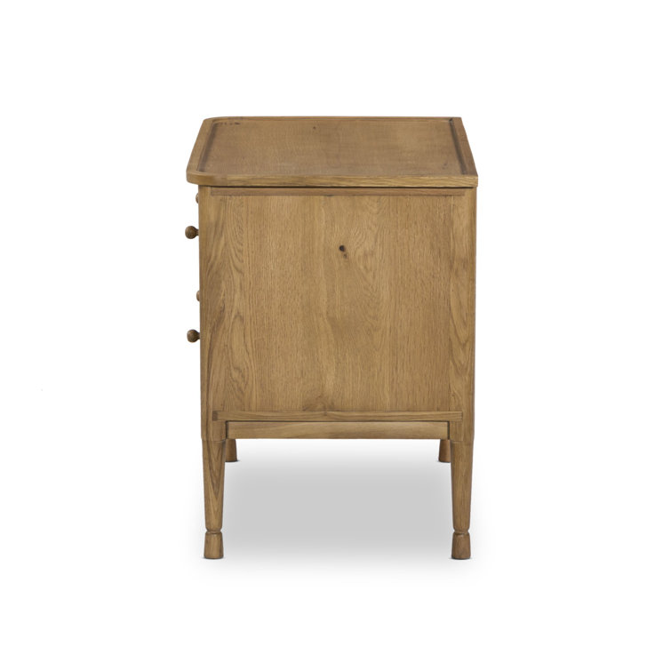 Saddle Brown Oak 2-Drawer Nightstand