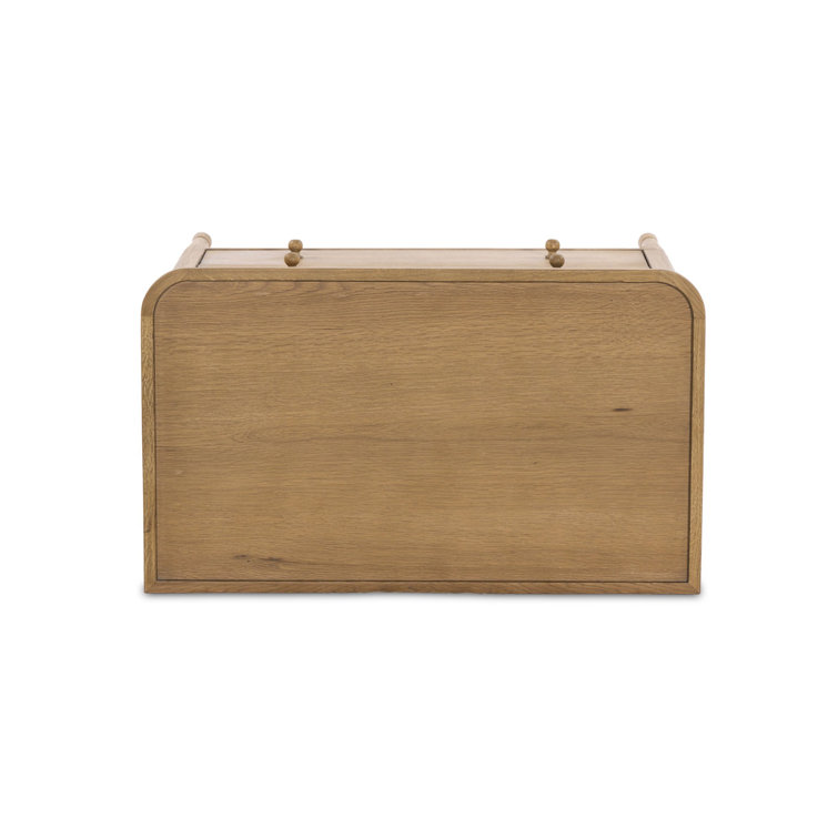 Saddle Brown Oak 2-Drawer Nightstand