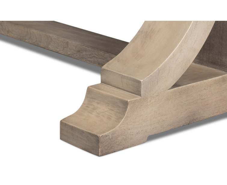 Brown Mango Wood Trestle Base Dining Table
