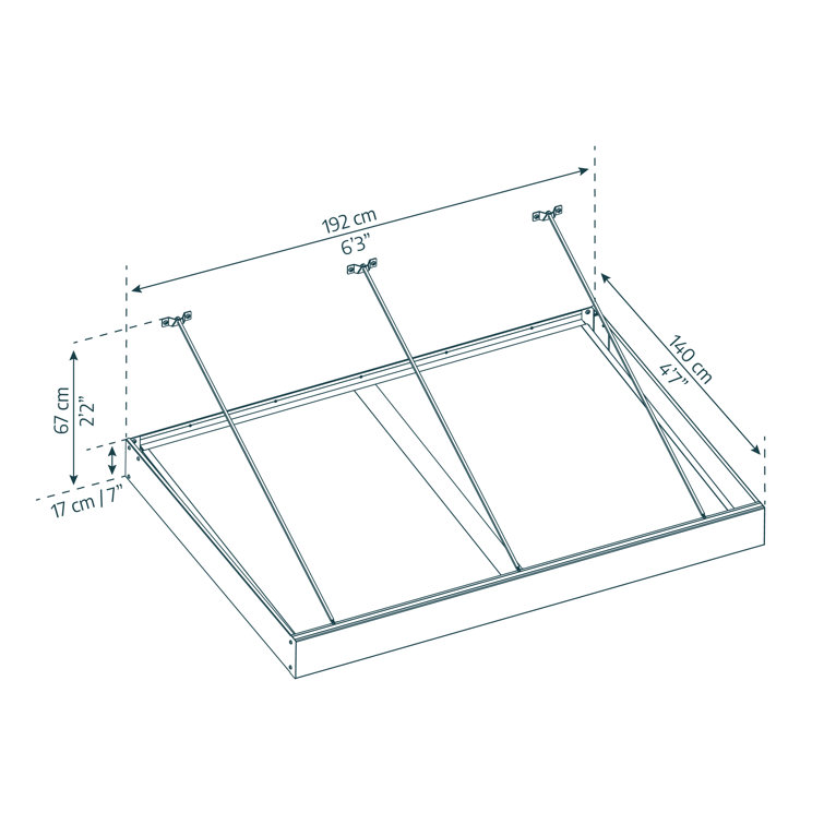 Sophia XL Gray Aluminum and Mist Acrylic Door and Window Awning