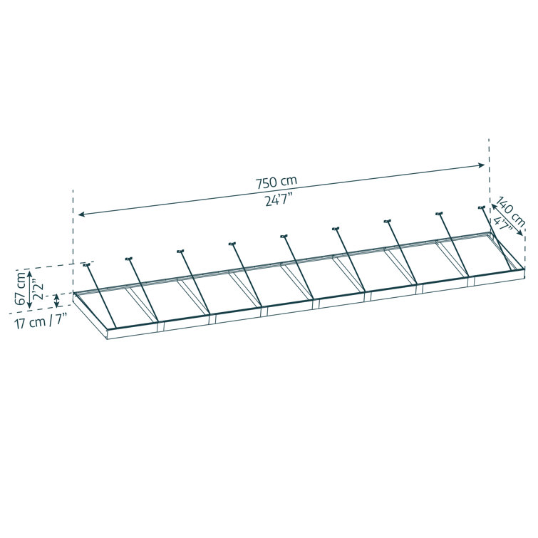 Sophia XL Gray Aluminum and Acrylic Door Awning