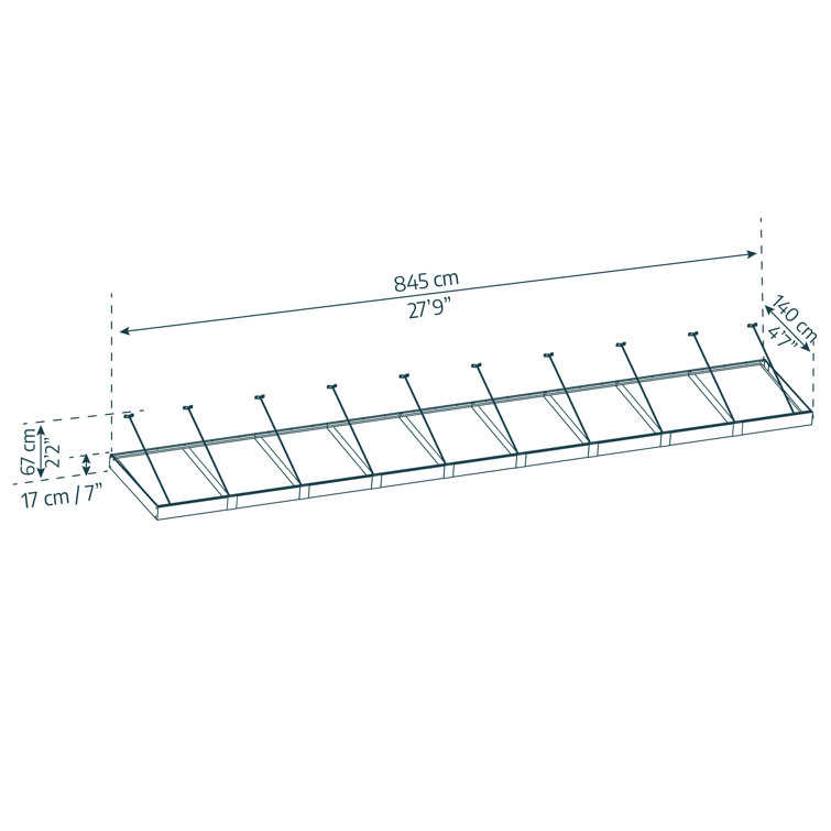 Sophia XL 28 ft Gray Aluminum and Acrylic Door Awning