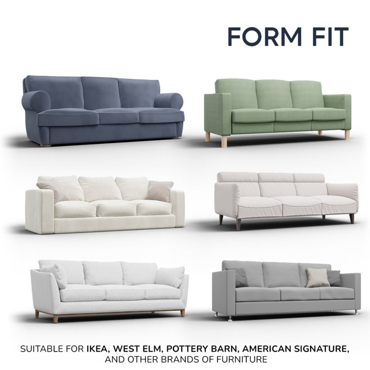 Vittoria Blue Stretch Polyester Sofa Slipcover