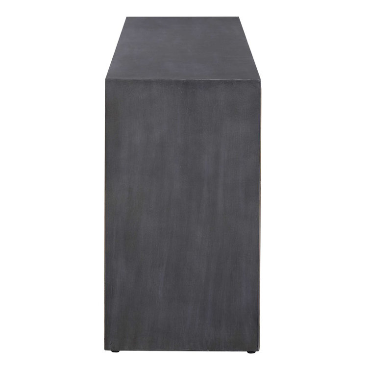 Transitional Gray-Brown Elm and Concrete 72'' Console Table