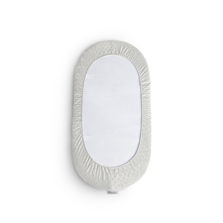 Graco Gray and White Oval Contoured Changing Pad with Cover