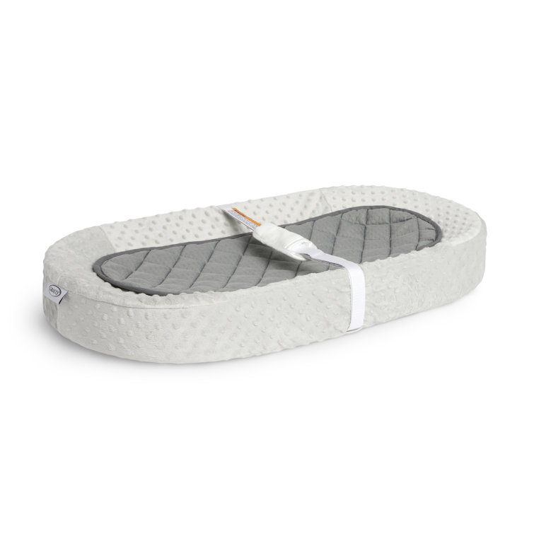 Graco Gray and White Oval Contoured Changing Pad with Cover