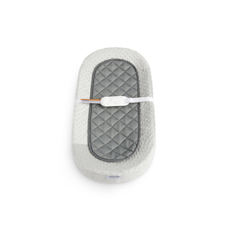 Graco Gray and White Oval Contoured Changing Pad with Cover