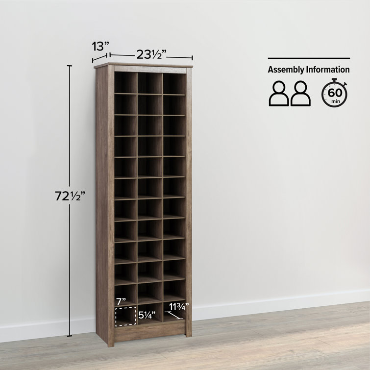 Drifted Gray 36-Pair Stackable Wood Shoe Rack