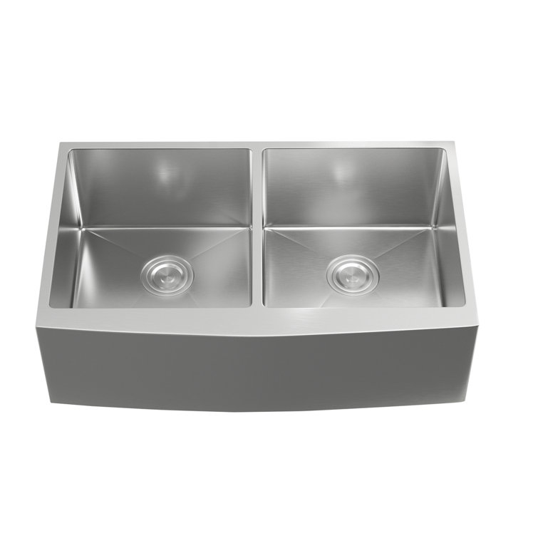 33'' Stainless Steel Farmhouse Double Bowl Kitchen Sink