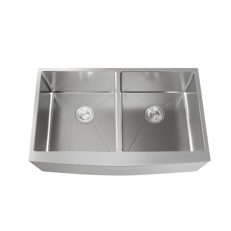 33'' Stainless Steel Farmhouse Double Bowl Kitchen Sink