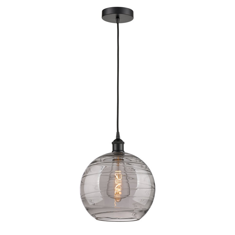 Edison Matte Black 10'' Globe Mini Pendant with Glass Shade