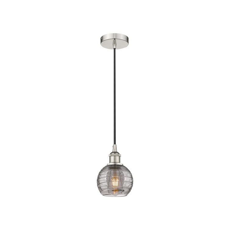 Polished Nickel Glass Mini Pendant Light