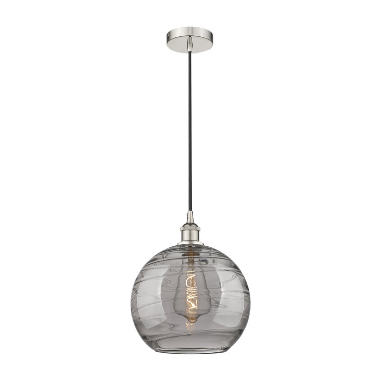 Polished Nickel Glass Mini Pendant Light