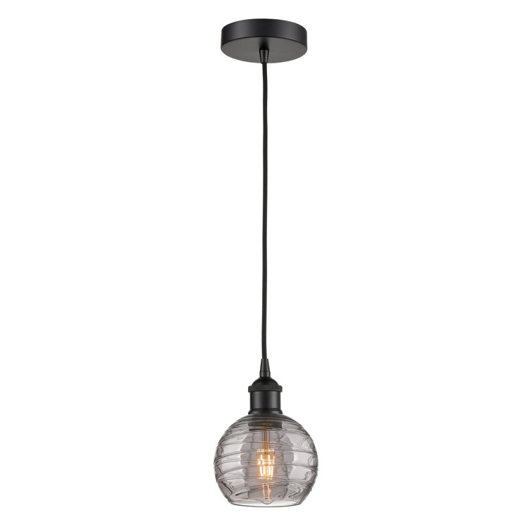 Edison Matte Black 10'' Globe Mini Pendant with Glass Shade