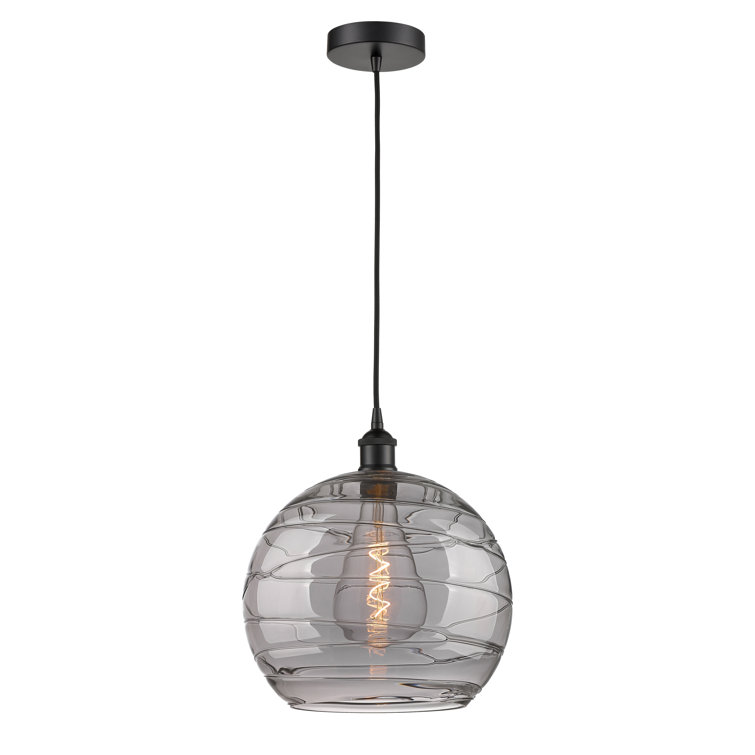 Edison Matte Black 10'' Globe Mini Pendant with Glass Shade