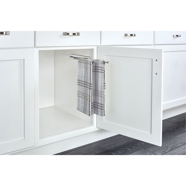 Chrome Wall Mounted Pull-Out Towel Bar for Cabinets