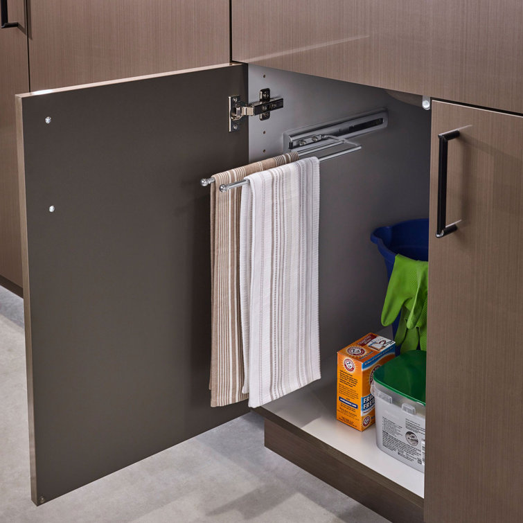 Chrome Wall Mounted Pull-Out Towel Bar for Cabinets