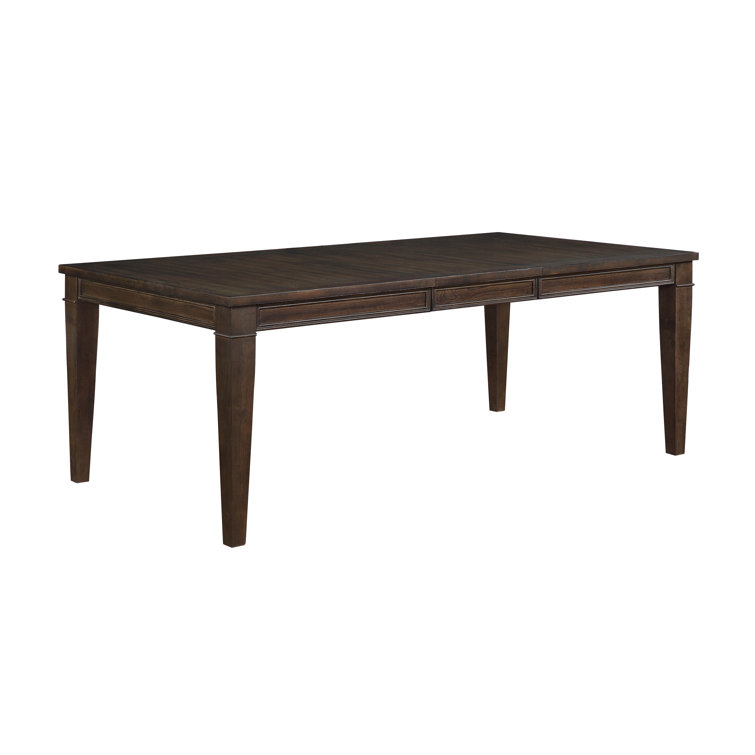 Dark Brown Reclaimed Wood Extendable Dining Table
