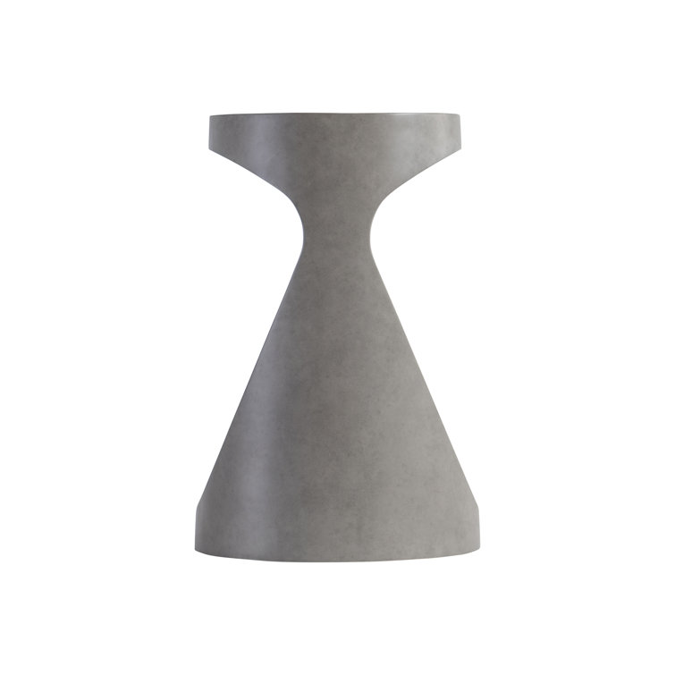 Gray Faux Stone Contemporary Hourglass End Table