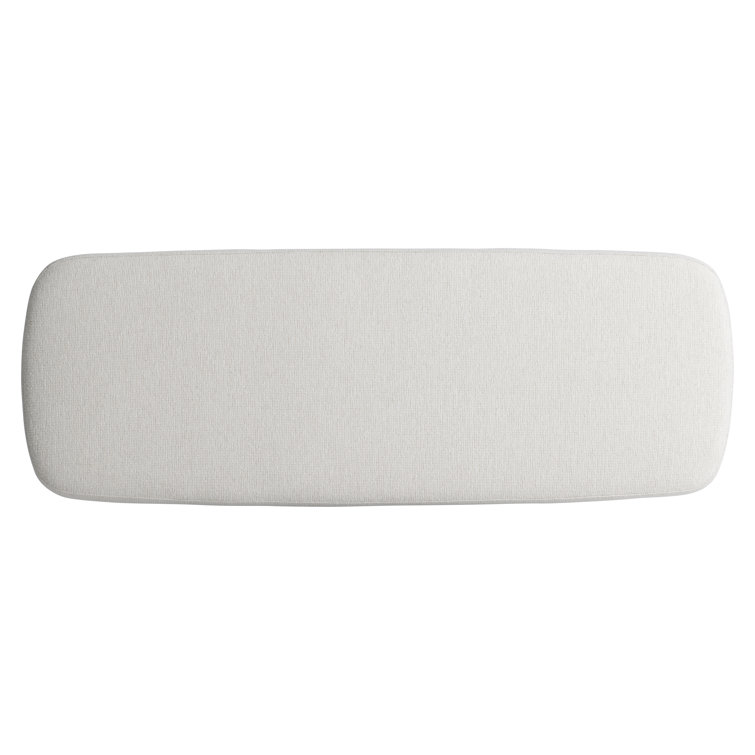 Sereno Cream Upholstered Bench with Nickel Stretcher