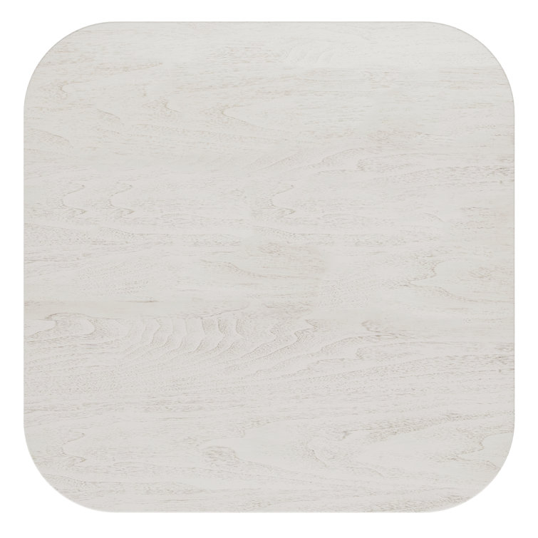 Gray Faux Stone and Wood Square End Table