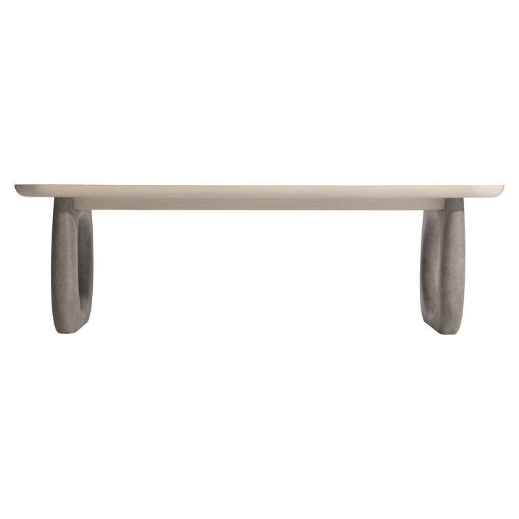 Beige and Gray Rectangular Wood Cocktail Table