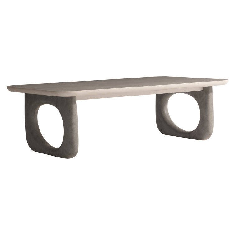 Beige and Gray Rectangular Wood Cocktail Table