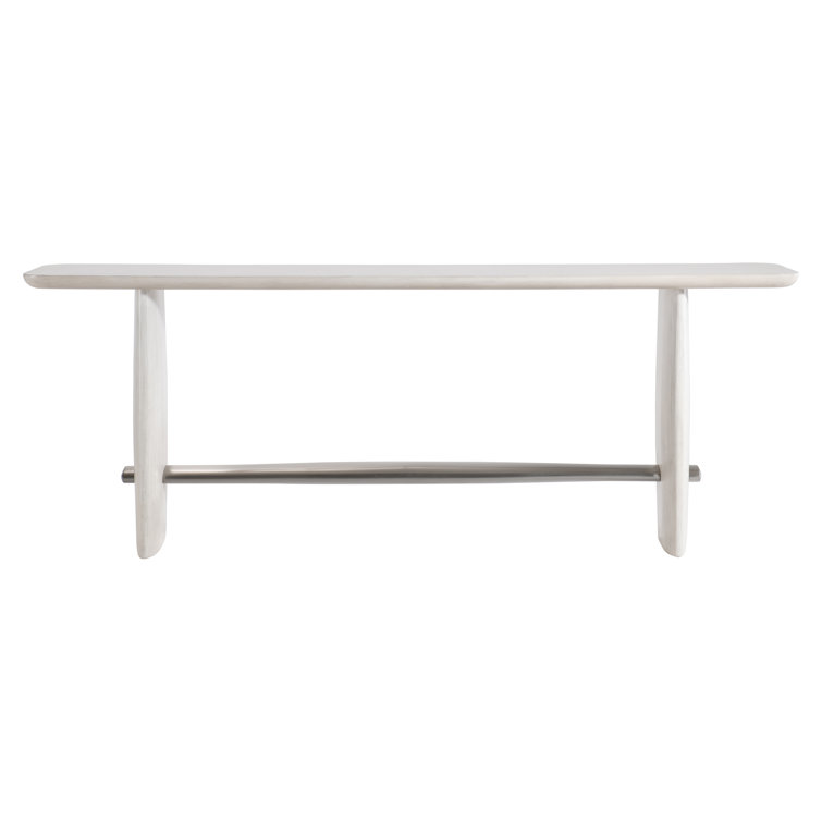 Sereno 80'' Beige and Gray Wood Console Table with Metal Stretcher