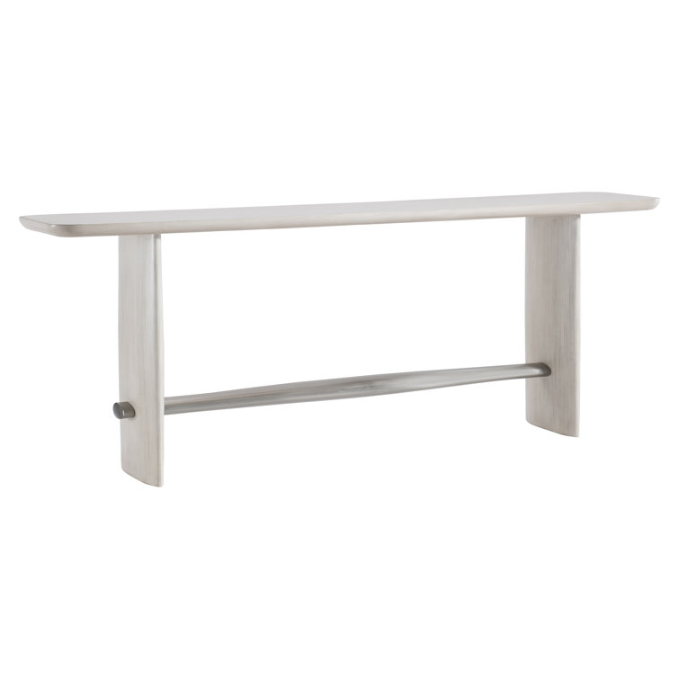 Sereno 80'' Beige and Gray Wood Console Table with Metal Stretcher